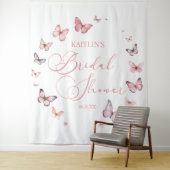Elegantes Soft Pink Butterfly Brautparty Wandteppich (Beispiel)