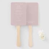 Elegantes Soft Pink-Hochzeitsprogramm Fächer (Vorne und Hinten)