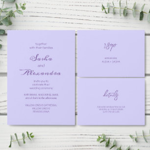 Elegantes solides Purpur-Lavendel RSVP Karte
