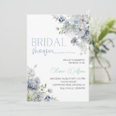 Elegantes "Something Blue" Brautparty Party Einladung (Stehend Vorderseite)