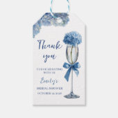 Elegantes Something Blue Hydrangea Brautgeschenk Geschenkanhänger (Vorderseite)
