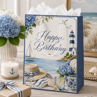 Elegantes Sommer-Meeresküste & Hortensien Alles Gu Mittlere Geschenktüte