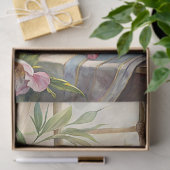 Elegantes Sommerfenster mit Vogelrosa Seidenpapier (Geschenk)