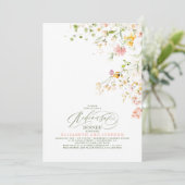 Elegantes Sommerfest Wildblumen Probe Abendessen Einladung (Stehend Vorderseite)