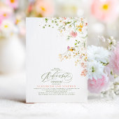 Elegantes Sommerfest Wildblumen Probe Abendessen Einladung