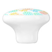 elegantes sommerliches tropisches farbiges Ananas- Keramikknauf (Seitenansicht)