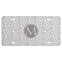 Elegantes Sonnenblume-Muster mit Monogramm