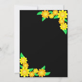 Elegantes Sonnenblumen Boho Black Floral Brautpart Einladung (Rückseite)