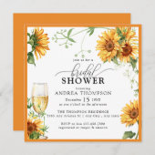 Elegantes Sonnenblumen-Brautparty Einladung (Vorne/Hinten)