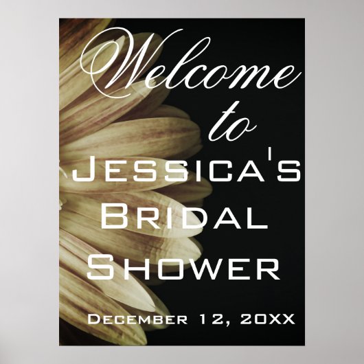 Elegantes Sonnenblumen-Brautparty Poster (Vorne)