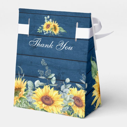 Elegantes Sonnenblumen Eukalyptus Floral Brautpart Geschenkschachtel (Rückseite)