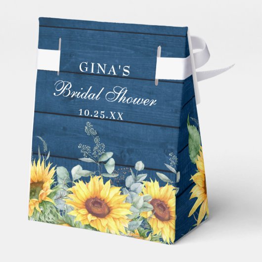 Elegantes Sonnenblumen Eukalyptus Floral Brautpart Geschenkschachtel (Rückseite)