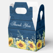 Elegantes Sonnenblumen Eukalyptus Floral Brautpart Geschenkschachtel (Geöffnet)