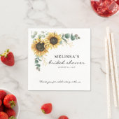 Elegantes Sonnenblumen Eukalyptus Floral Brautpart Serviette (Beispiel)