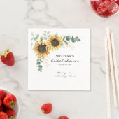 Elegantes Sonnenblumen Eukalyptus Floral Brautpart Serviette (Beispiel)