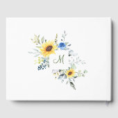 Elegantes Sonnenblumen Eukalyptus Foliage-Brautpar Gästebuch (Rückseite)