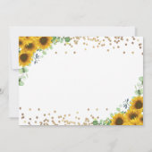 Elegantes Sonnenblumen Glitzer Taufe Foto Einladung (Rückseite)