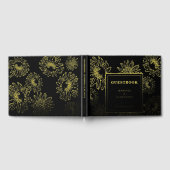 Elegantes Sonnenblumen Gold Hochzeit Foil Gästebuch (Voll)