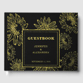 Elegantes Sonnenblumen Gold Hochzeit Foil Gästebuch (Vorderseite)