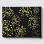 Elegantes Sonnenblumen Gold Hochzeit Foil Gästebuch (Rückseite)