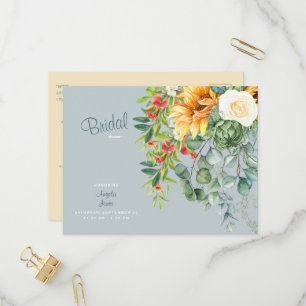 Elegantes Sonnenblumen Toskanisches Brautparty II  Einladungspostkarte