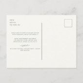 Elegantes Sonnenblumen Toskanisches Dusty Blue Bra Einladungspostkarte (Rückseite)