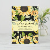 Elegantes Sonnenblumen Wasserfarben Schwarzes Movi Ankündigung (Stehend Vorderseite)