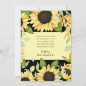 Elegantes Sonnenblumen Wasserfarben Schwarzes Movi Ankündigung (Rückseite)