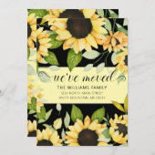 Elegantes Sonnenblumen Wasserfarben Schwarzes Movi Ankündigung (Vorne/Hinten)