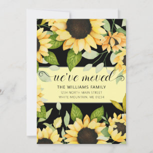 Elegantes Sonnenblumen Wasserfarben Schwarzes Movi Ankündigung