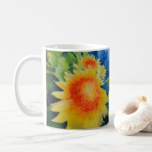 Elegantes Sonnenblumengemälde Kaffeetasse