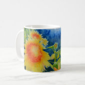 Elegantes Sonnenblumengemälde Kaffeetasse (Vorderseite Links)