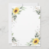 Elegantes Sonnenblumengrün Brautparty Einladung (Rückseite)