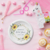 Elegantes Sonnenblumengrün Brautparty Pappteller (Party)