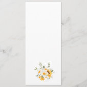 Elegantes Sonnenblumenmenü Programm (Rückseite)