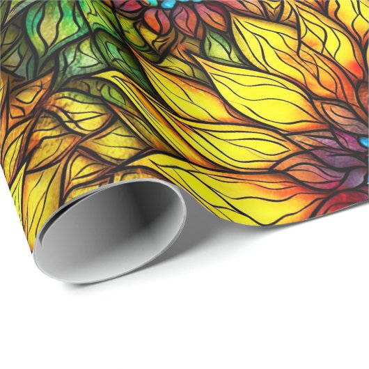 Elegantes Sonnenblumenmuster Imitat gestanztes Gla Geschenkpapier (Rolleneckpunkt)