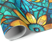 Elegantes Sonnenblumenmuster Imitat gestanztes Gla Geschenkpapier (Rolleneckpunkt)
