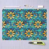 Elegantes Sonnenblumenmuster Imitat gestanztes Gla Seidenpapier (Handwerk)