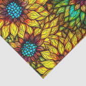 Elegantes Sonnenblumenmuster Imitat gestanztes Gla Seidenpapier (Detail)