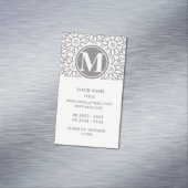 Elegantes Sonnenblumenmuster Mit Monogramm Magnetische Visitenkarte (Beispiel)