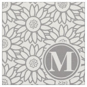 Elegantes Sonnenblumenmuster Mit Monogramm Stoff (Nahaufnahme)