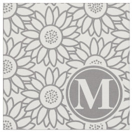 Elegantes Sonnenblumenmuster Mit Monogramm Stoff