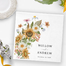 Elegantes Sonnenblumenpapier Napkin Serviette