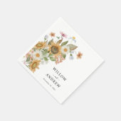 Elegantes Sonnenblumenpapier Napkin Serviette (Ecke)
