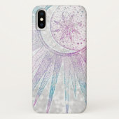 Elegantes Sonnenmond Mandala Silver Design Case-Mate iPhone Hülle (Rückseite)