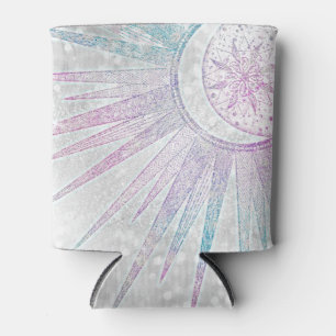 Elegantes Sonnenmond Mandala Silver Design Dosenkühler