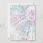 Elegantes Sonnenmond Mandala Silver Design Einladung (Rückseite)