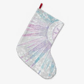 Elegantes Sonnenmond Mandala Silver Design Großer Weihnachtsstrumpf (Vorderansicht (hängend))