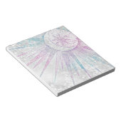 Elegantes Sonnenmond Mandala Silver Design Notizblock (angewinkelt)