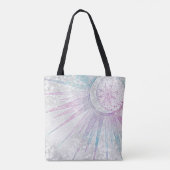 Elegantes Sonnenmond Mandala Silver Design Tasche (Rückseite)